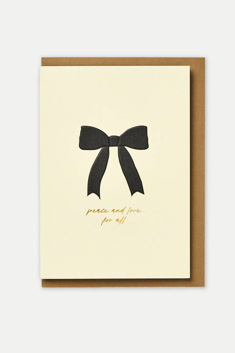 Kinshipped Peace and Love For All Bow Card