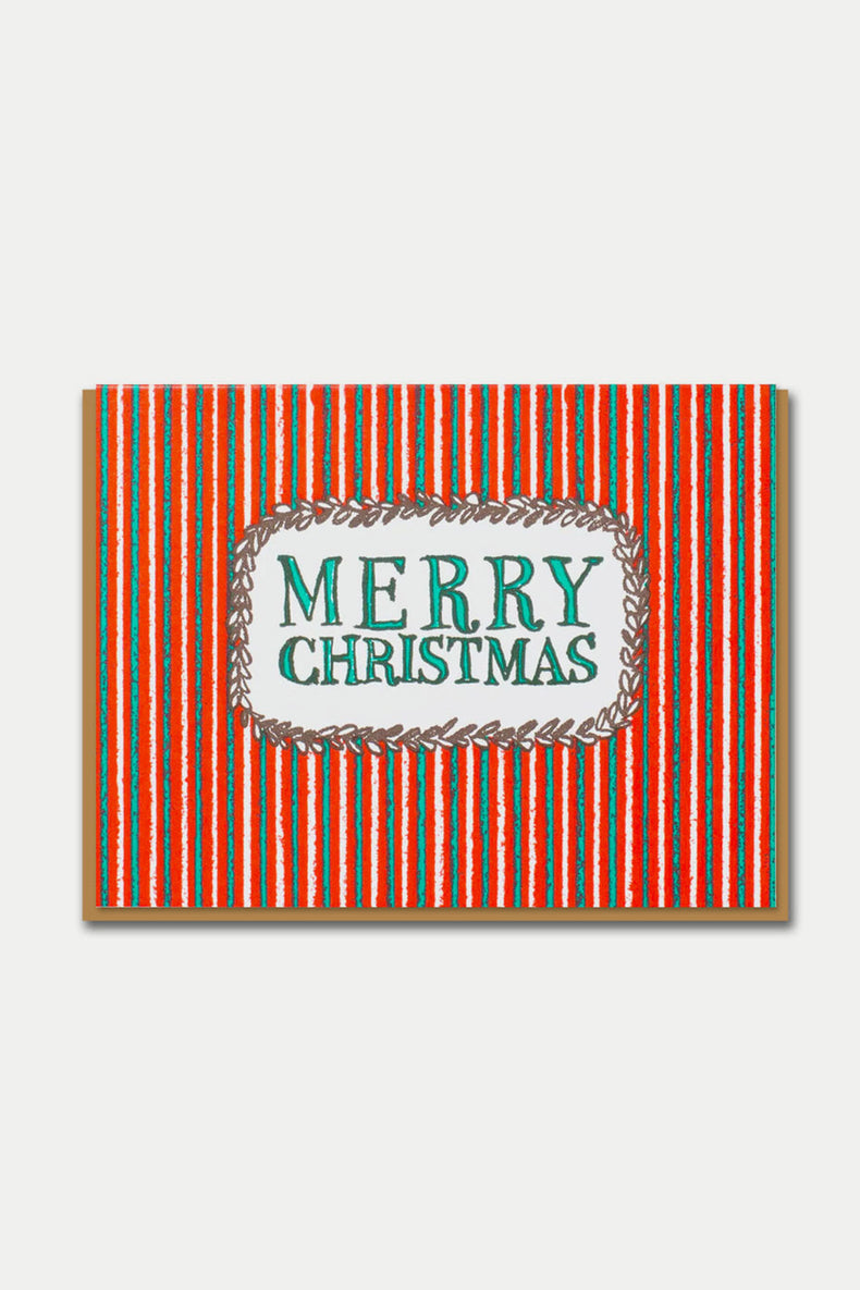 1973 EP Striped Merry Christmas Card
