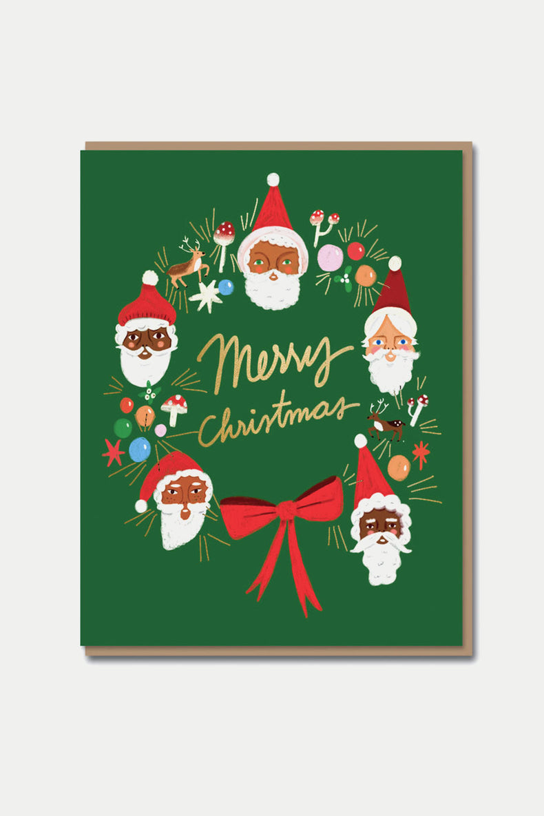 1973 CS Father Christmas Wreath Card