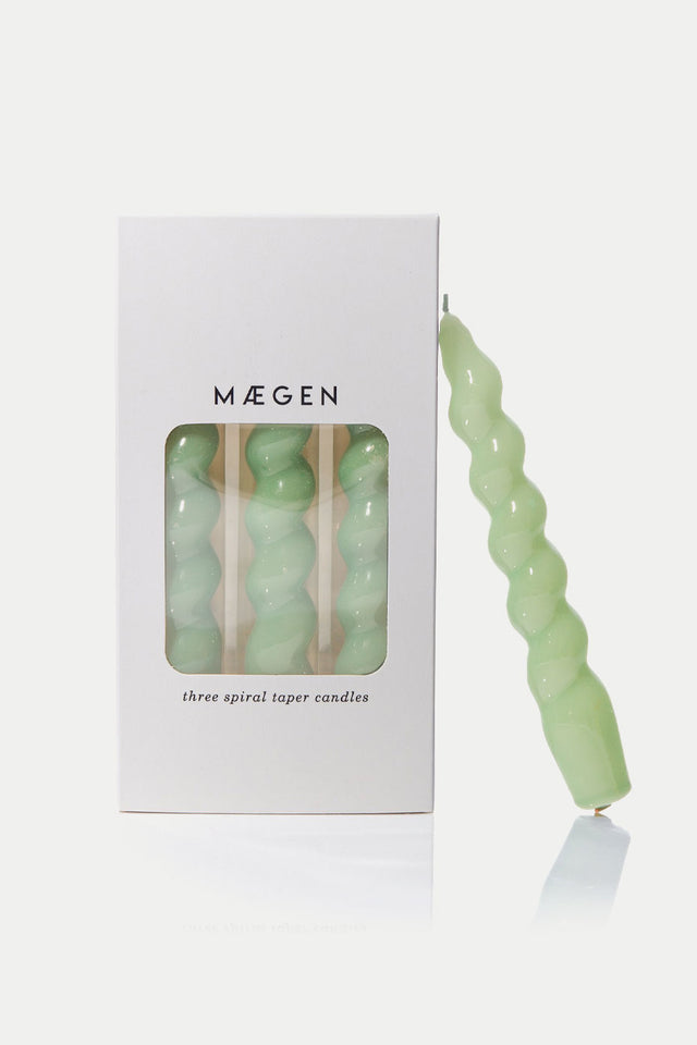 MÆGEN Sage Spiral Taper Candles - Pack of 3