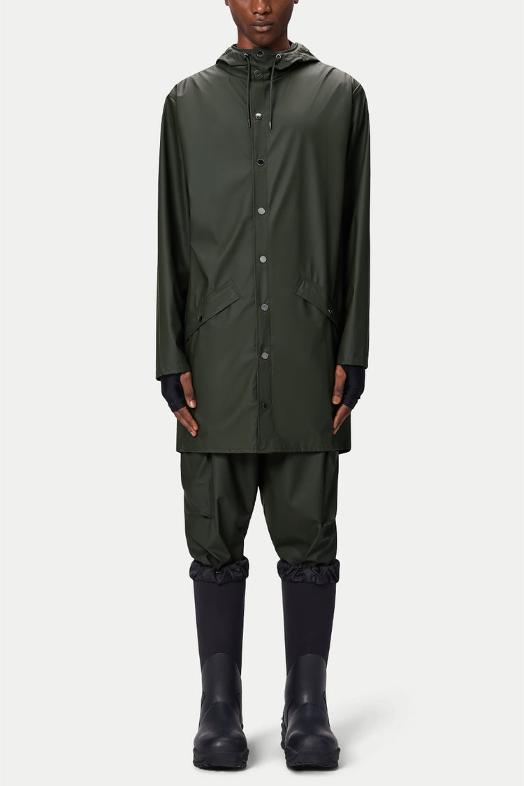 Rains Green Long Jacket