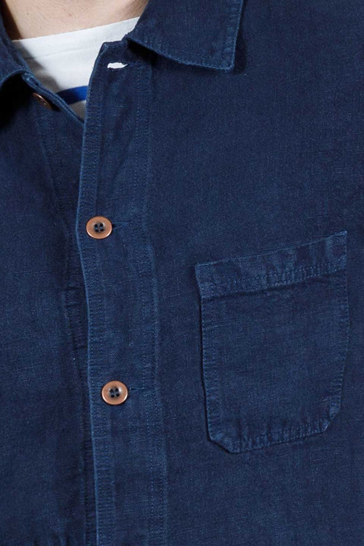 Vetra Navy Heavy Linen Weaved Mens Jacket