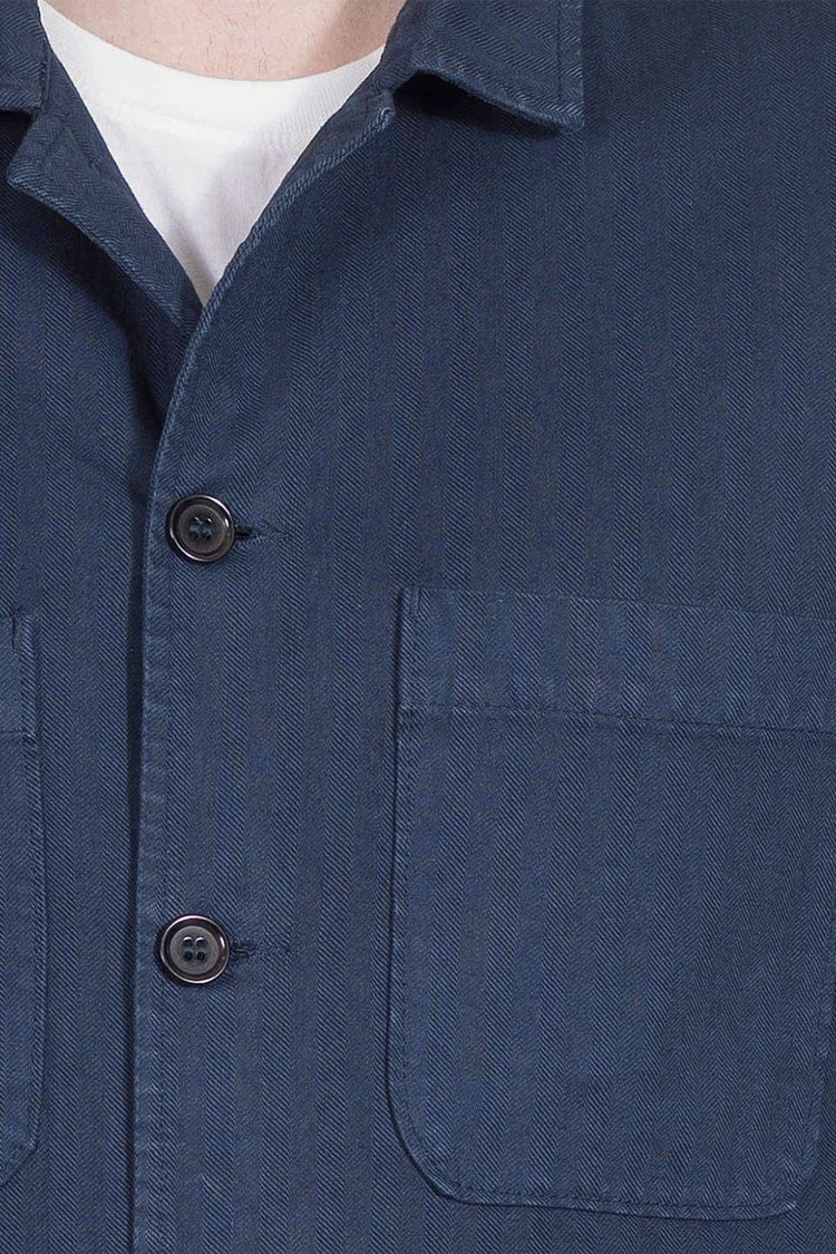 Vetra Navy Herringbone Mens Weaved Bomber Jacket