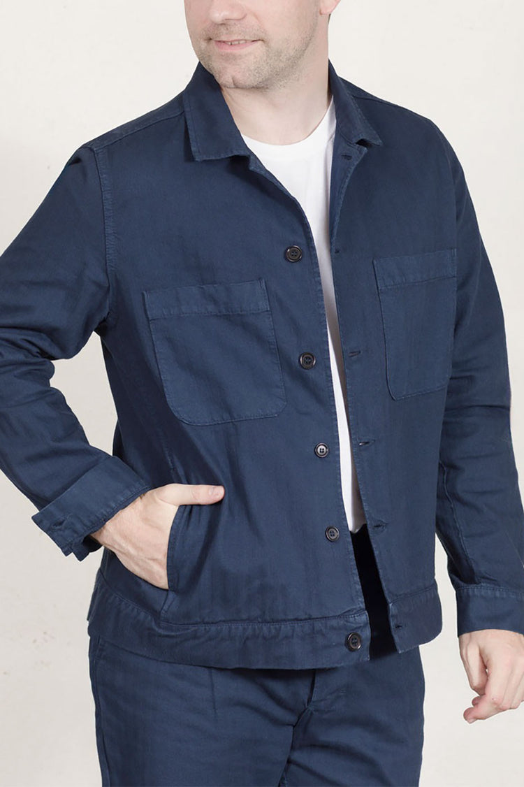 Vetra Navy Herringbone Mens Weaved Bomber Jacket