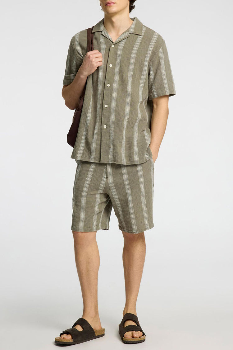 Selected Homme Vetiver Stripes Regular Sal Shorts