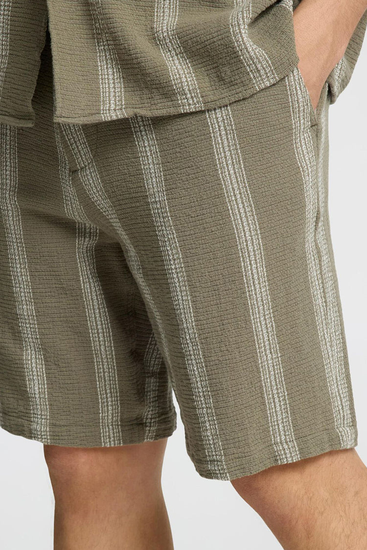 Selected Homme Vetiver Stripes Regular Sal Shorts