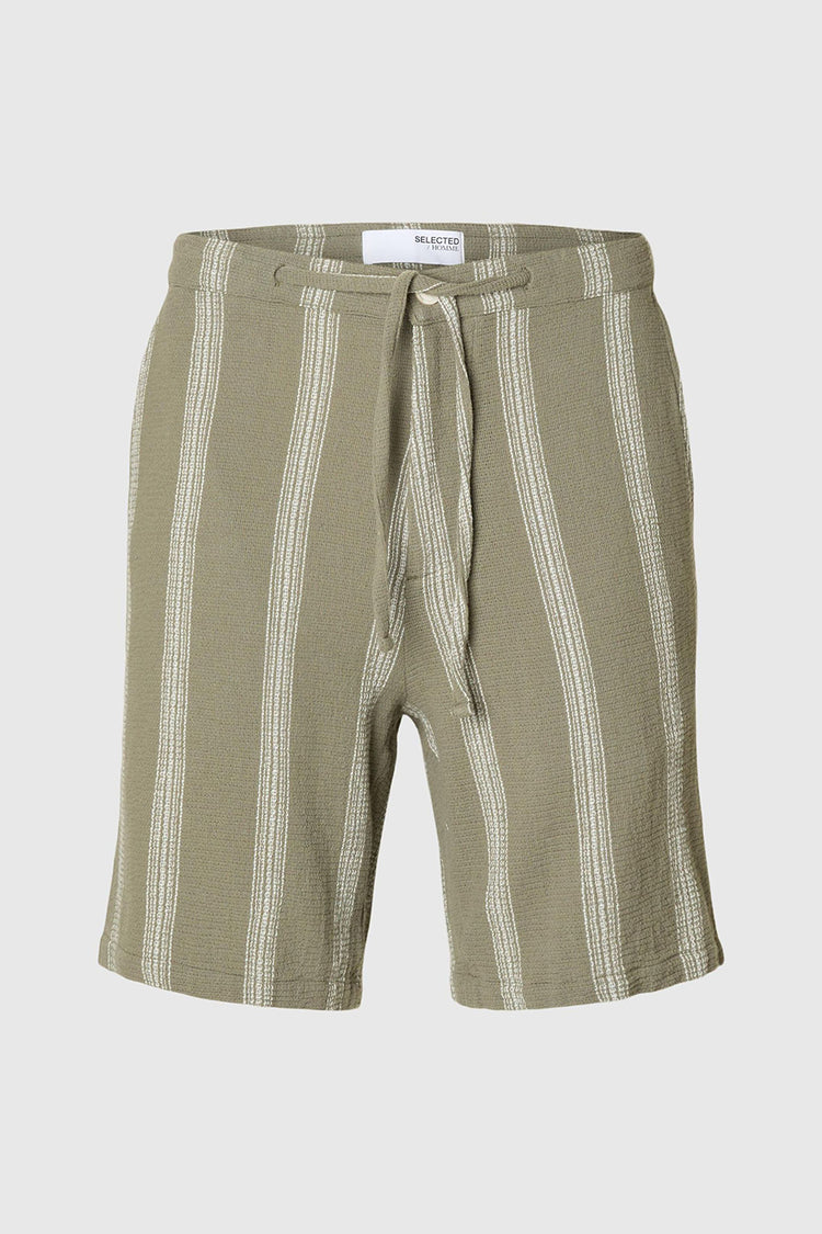 Selected Homme Vetiver Stripes Regular Sal Shorts