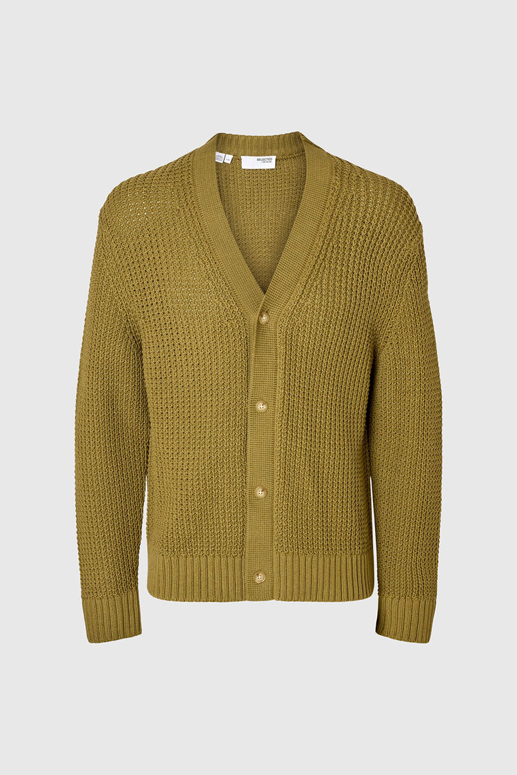 Selected Homme Dried Herb Dereck Knit Relaxed Cardigan