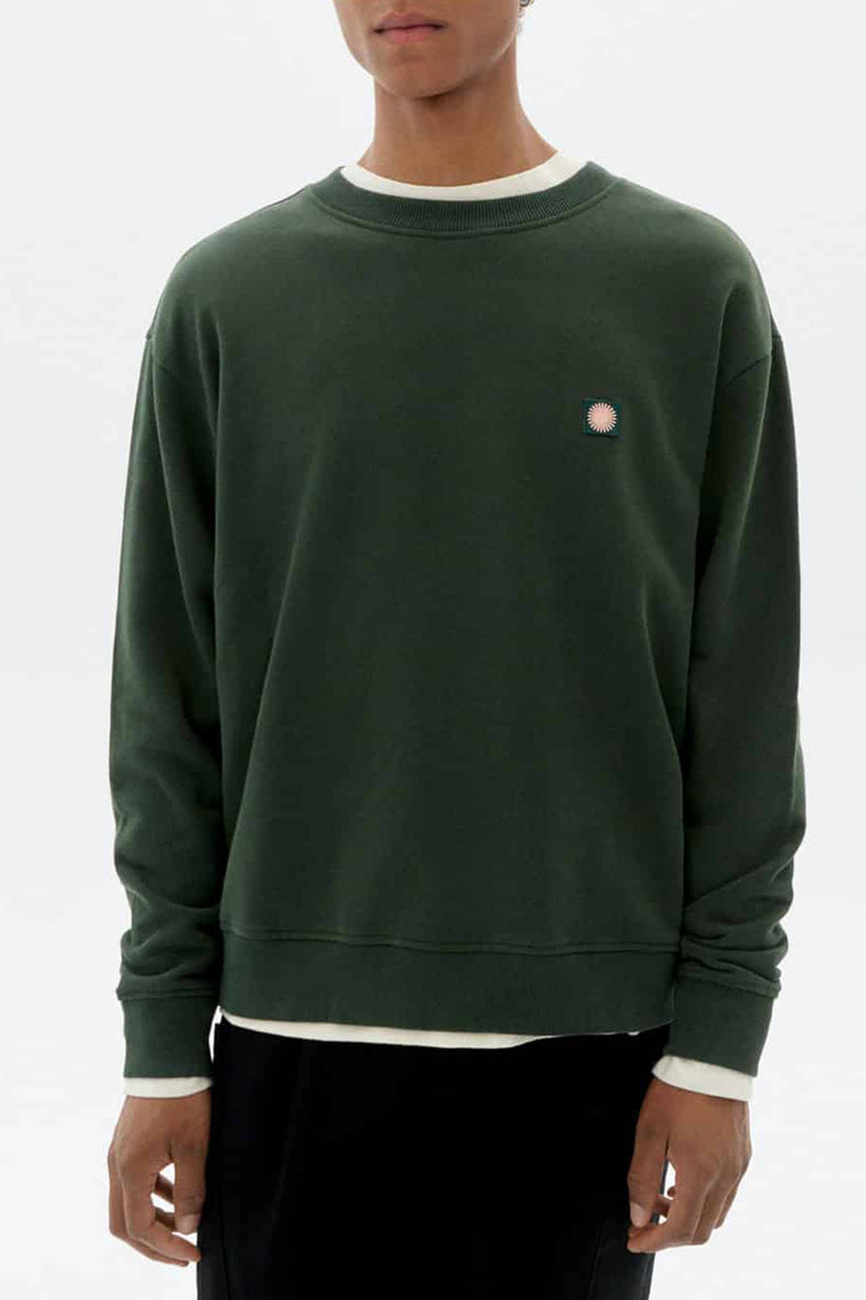Thinking Mu Bottle Green Sol Contrast Leon Sweatshirt