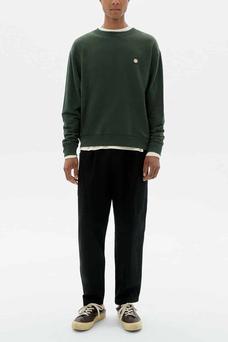 Thinking Mu Bottle Green Sol Contrast Leon Sweatshirt