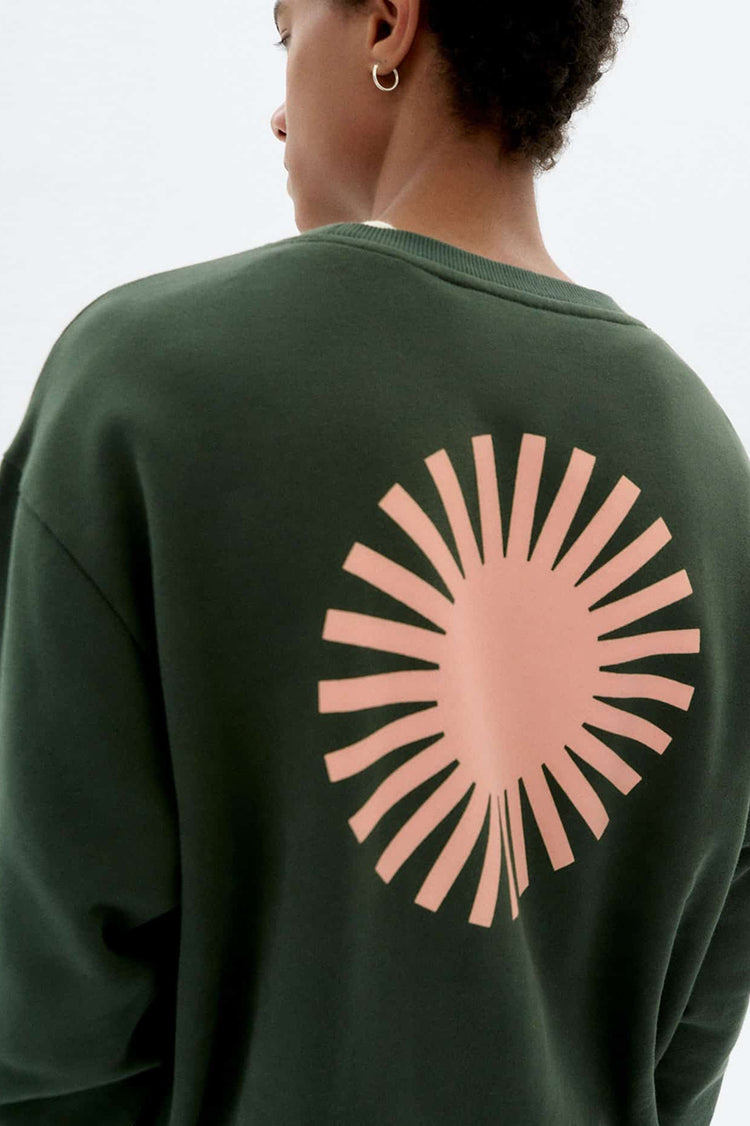 Thinking Mu Bottle Green Sol Contrast Leon Sweatshirt