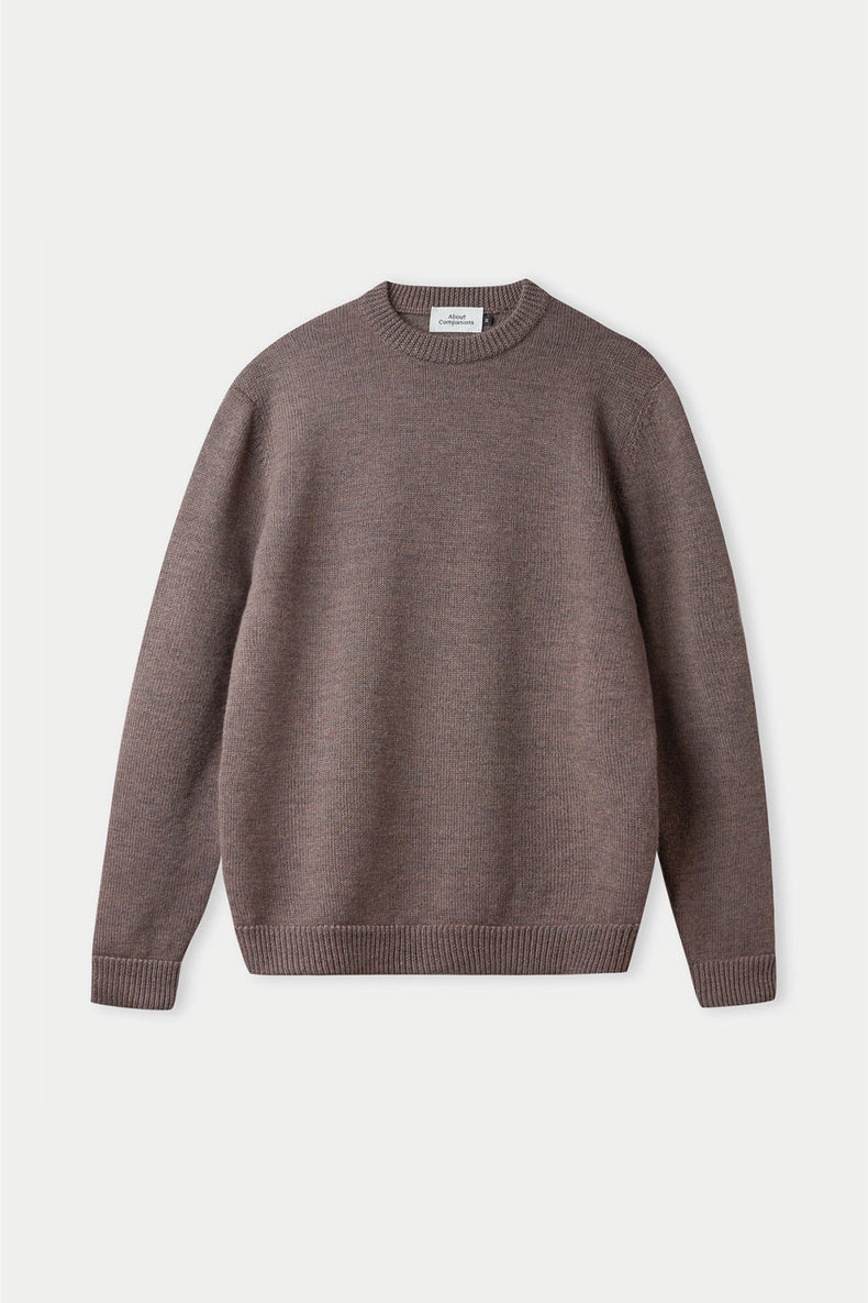 About Companions Melange Taupe Merino Morten Jumper