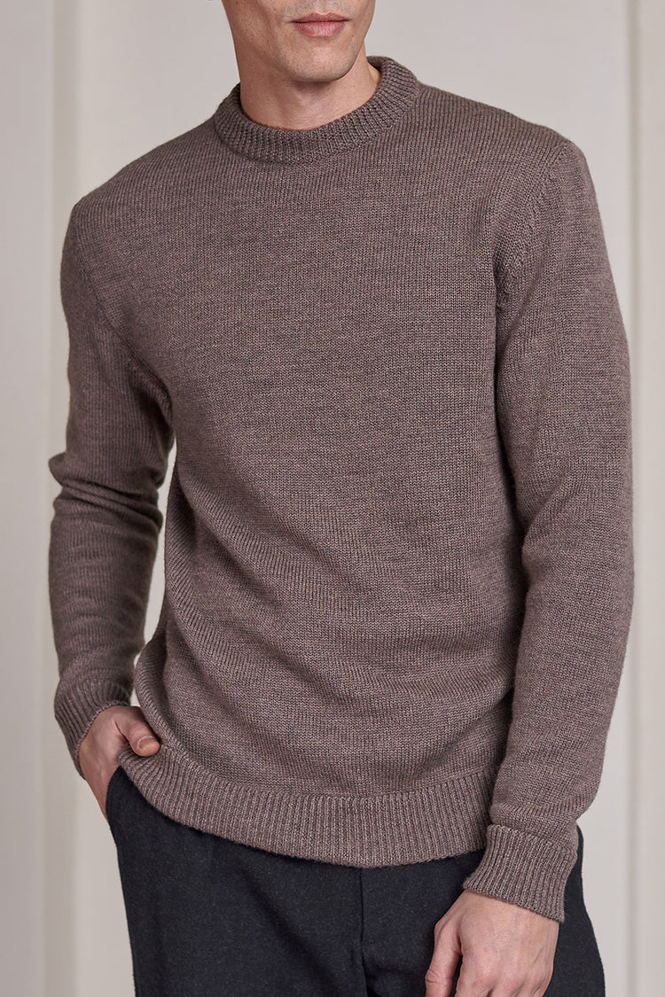 About Companions Melange Taupe Merino Morten Jumper