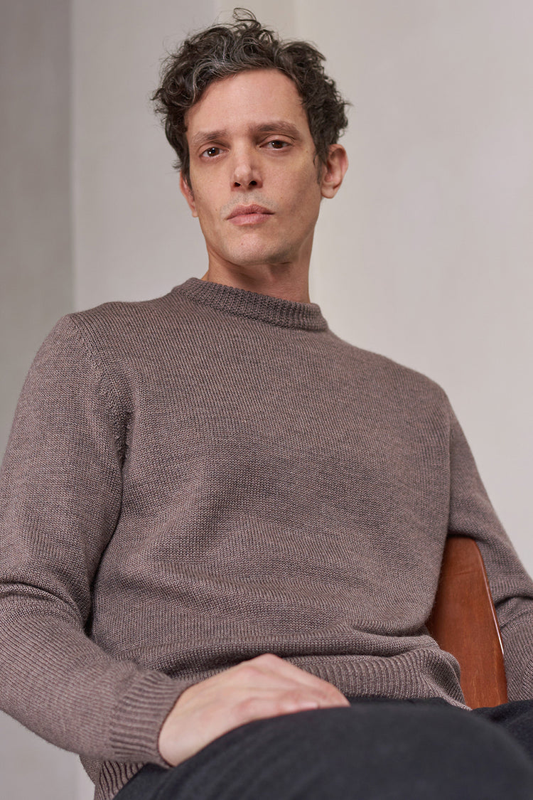 About Companions Melange Taupe Merino Morten Jumper