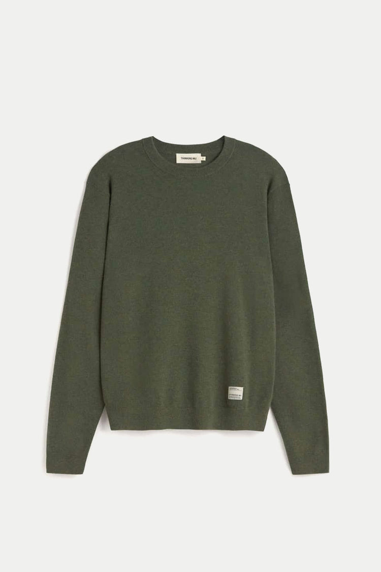 Thinking Mu Dark Green Lucien Knitted Sweater