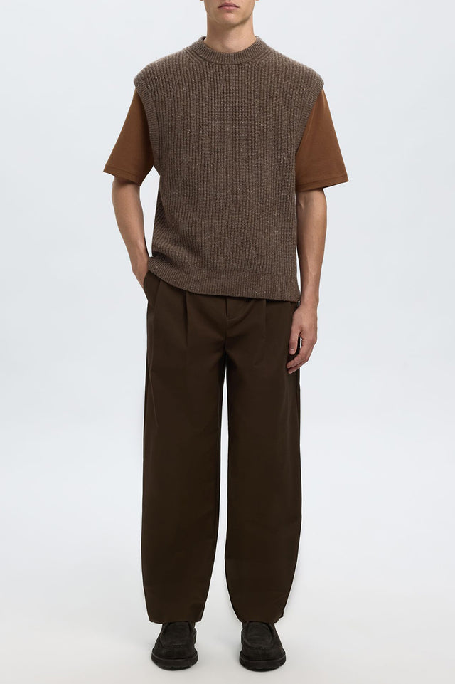 Selected Coffee Bean Land Knit Relaxed Vest