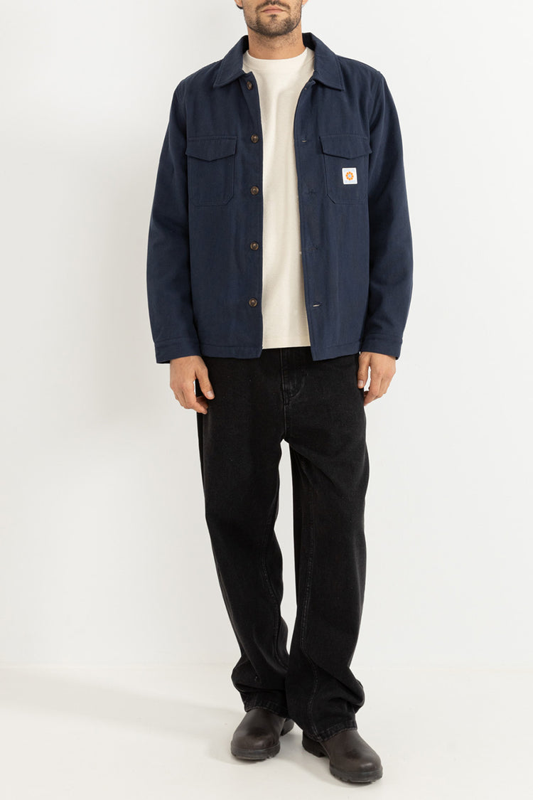 Rhythm Navy Sherpa Lined Work Shirt