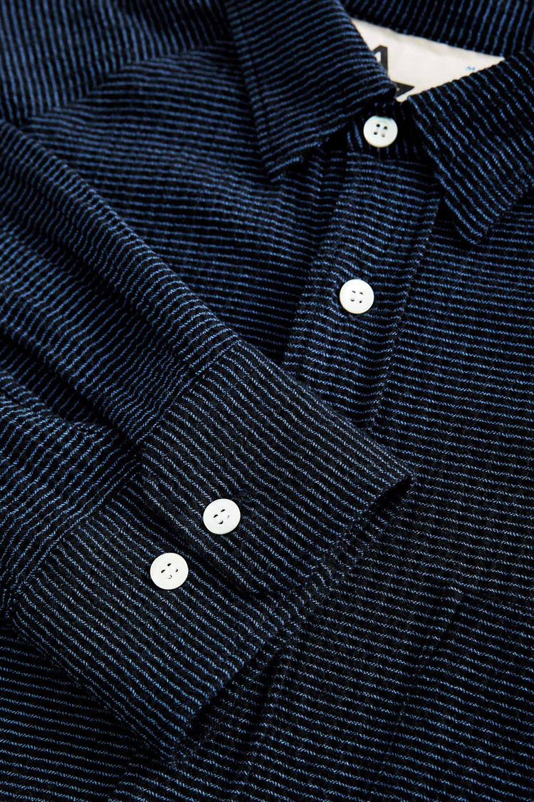 La Paz Black Yves Blue Stripes Bastos Shirt