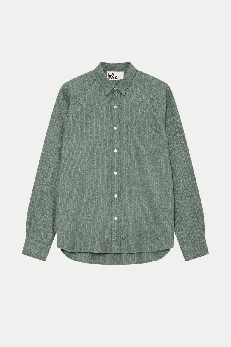 La Paz Green Herringbone Mirra Raglan Shirt