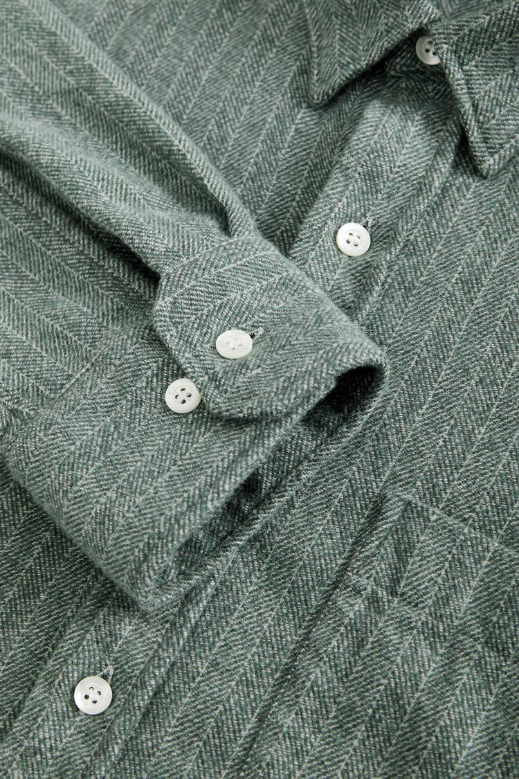 La Paz Green Herringbone Mirra Raglan Shirt