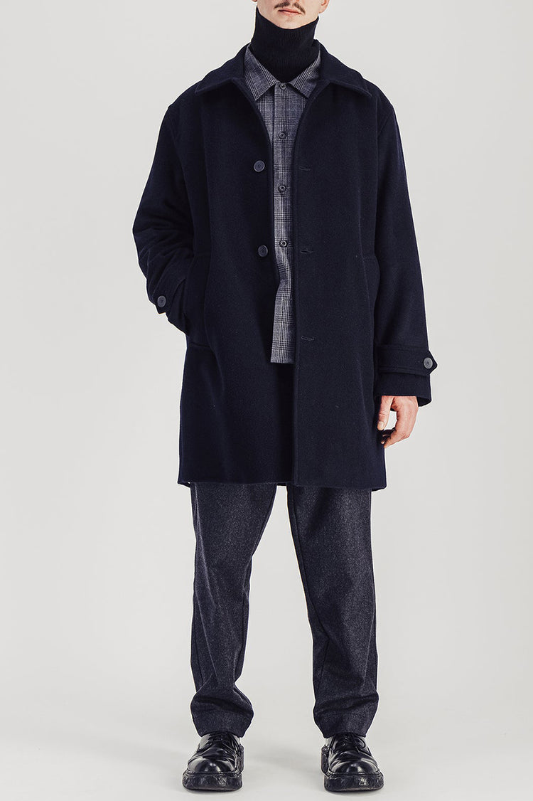 Parages Navy Caufield Wool Coat