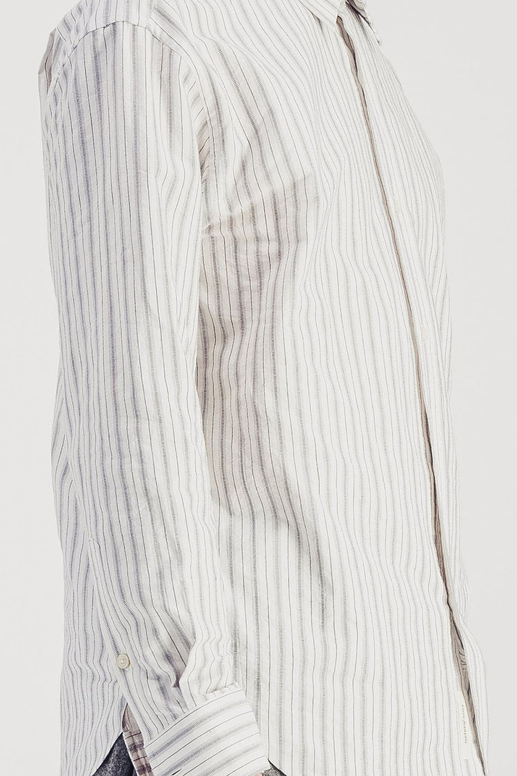 Parages Off White Grey Daily Stripes Shirt