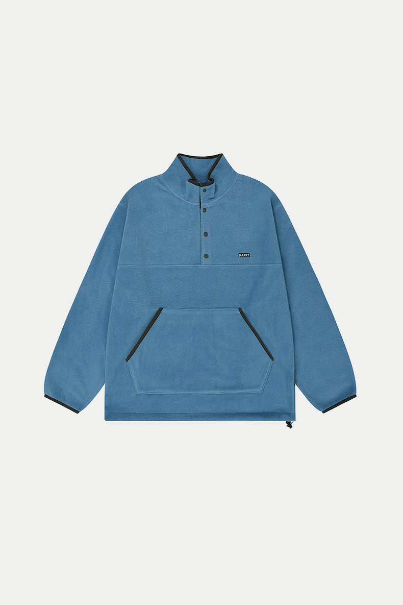 Kappy Sky Blue Fleece Button Anorak
