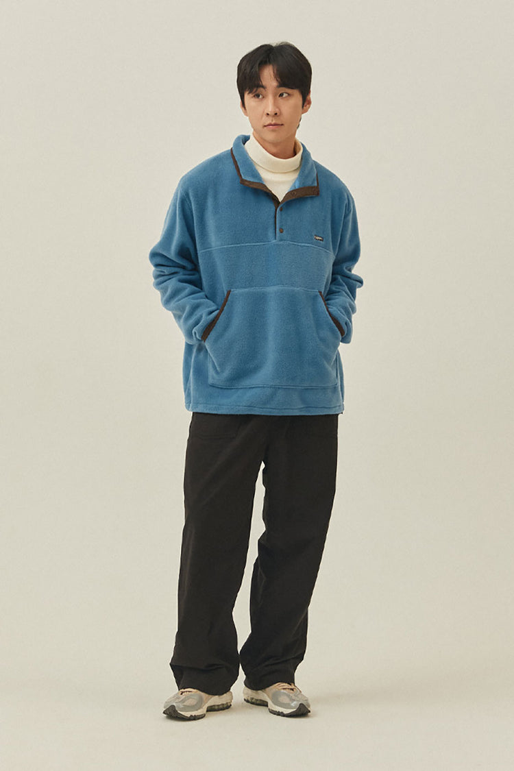 Kappy Sky Blue Fleece Button Anorak