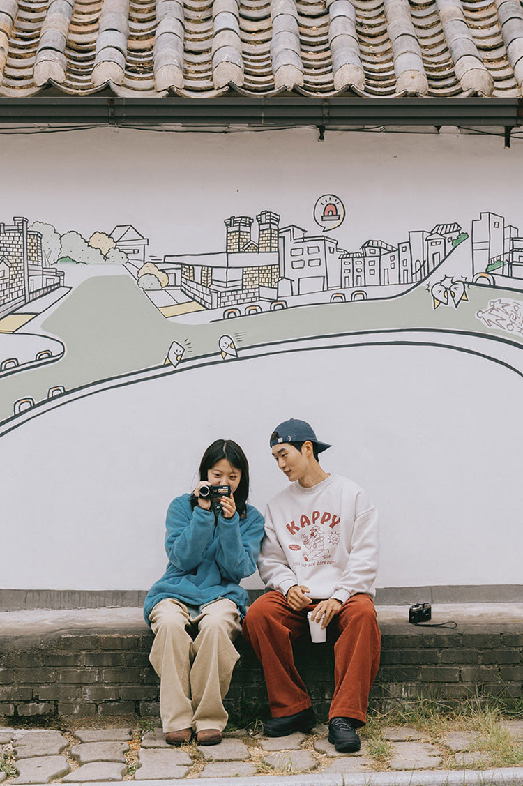 Kappy Sky Blue Fleece Button Anorak