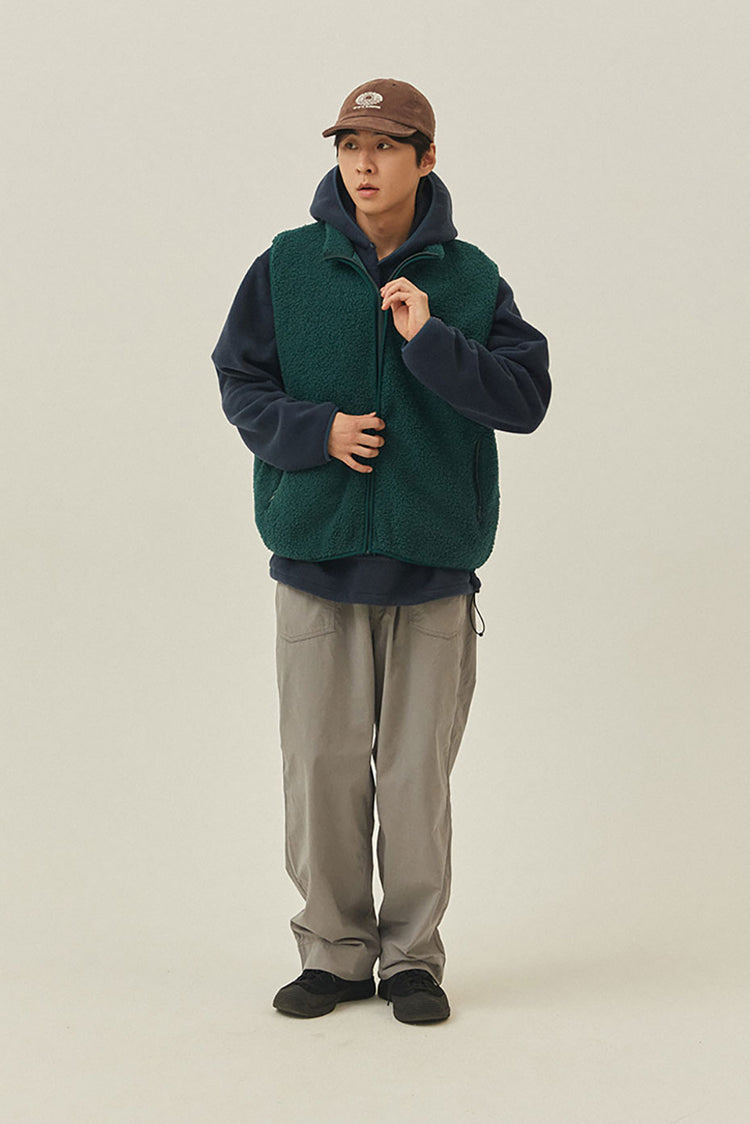 Kappy Deep Green Fleece Zipper Vest
