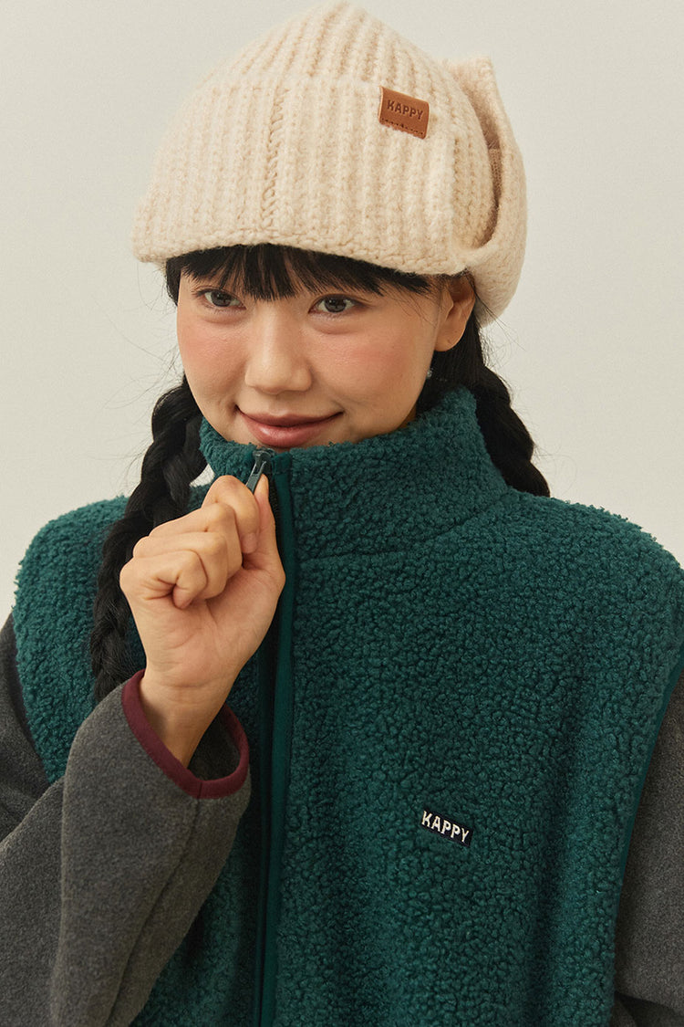 Kappy Deep Green Fleece Zipper Vest