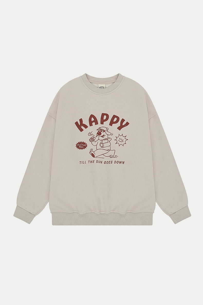 Kappy Greige Bear Fluff Sweatshirt