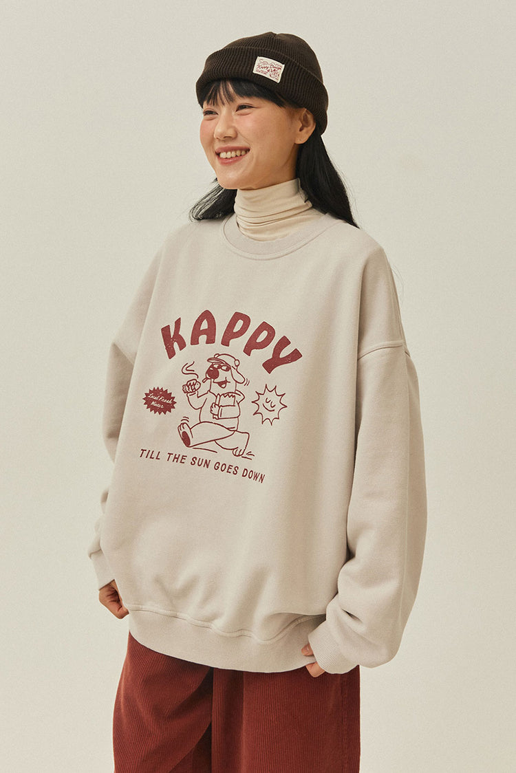 Kappy Greige Bear Fluff Sweatshirt