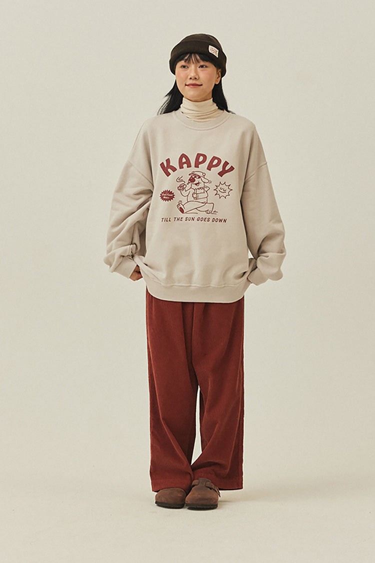 Kappy Greige Bear Fluff Sweatshirt