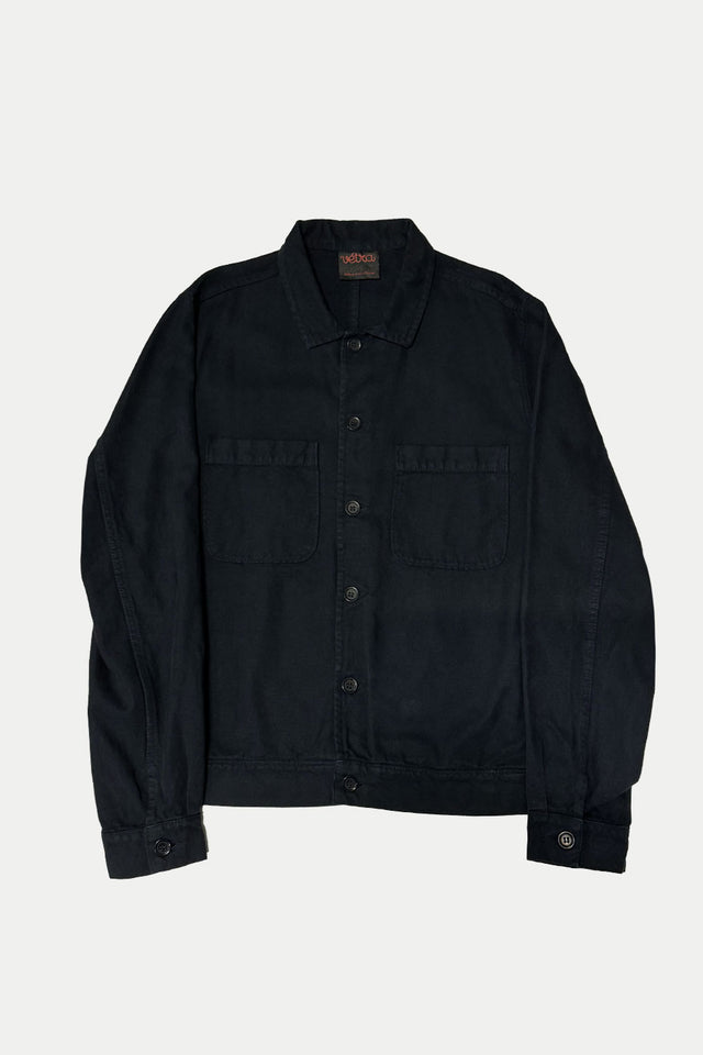 Vetra Navy Brushed Canvas Bomber Jacket Mens