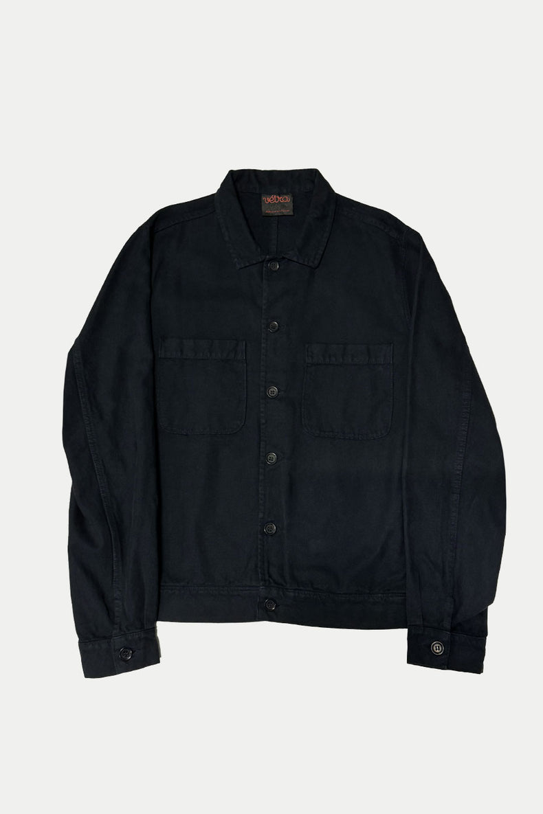 Vetra Navy Brushed Canvas Bomber Jacket Mens