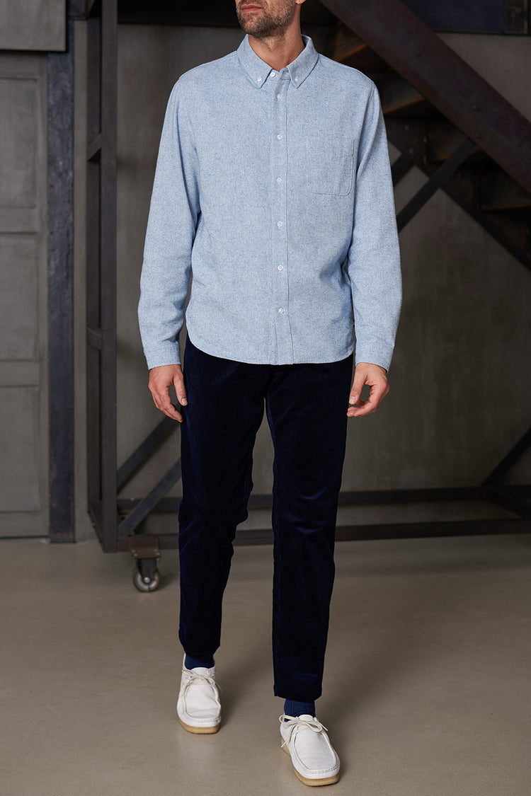 About Companions Mid Blue Eco Flannel Ken Shirt