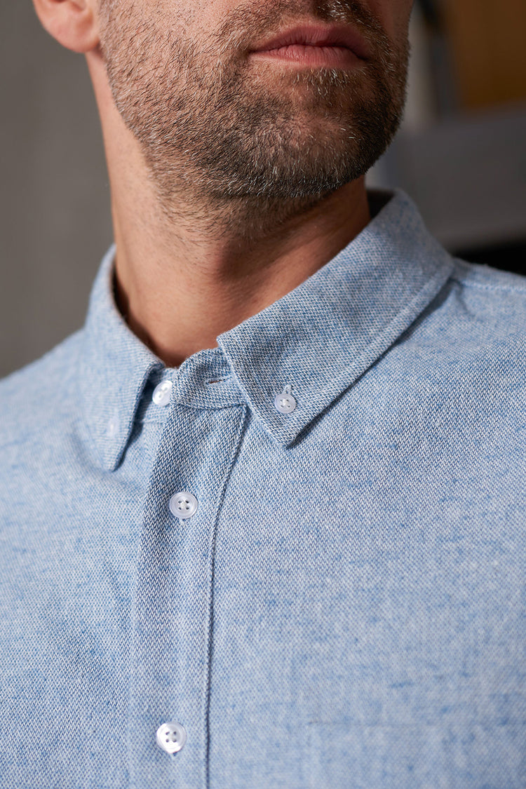 About Companions Mid Blue Eco Flannel Ken Shirt