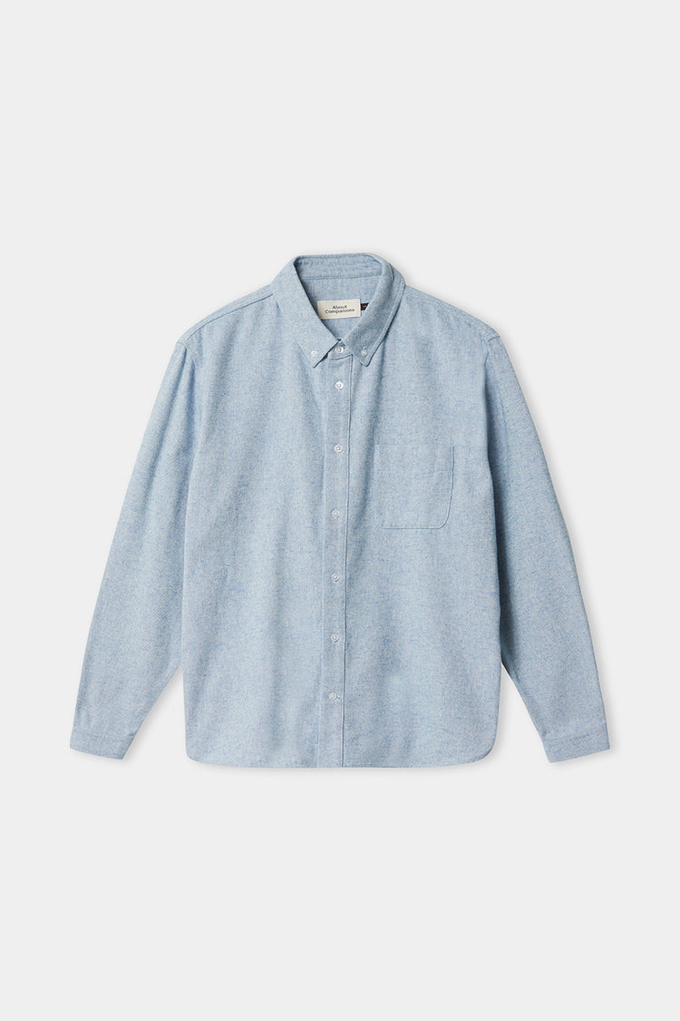 About Companions Mid Blue Eco Flannel Ken Shirt