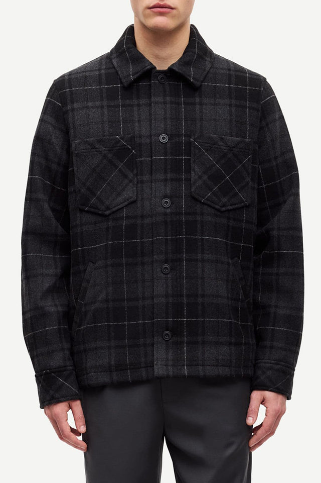 Samsøe Samsøe Black Check Pally Shirt Jacket