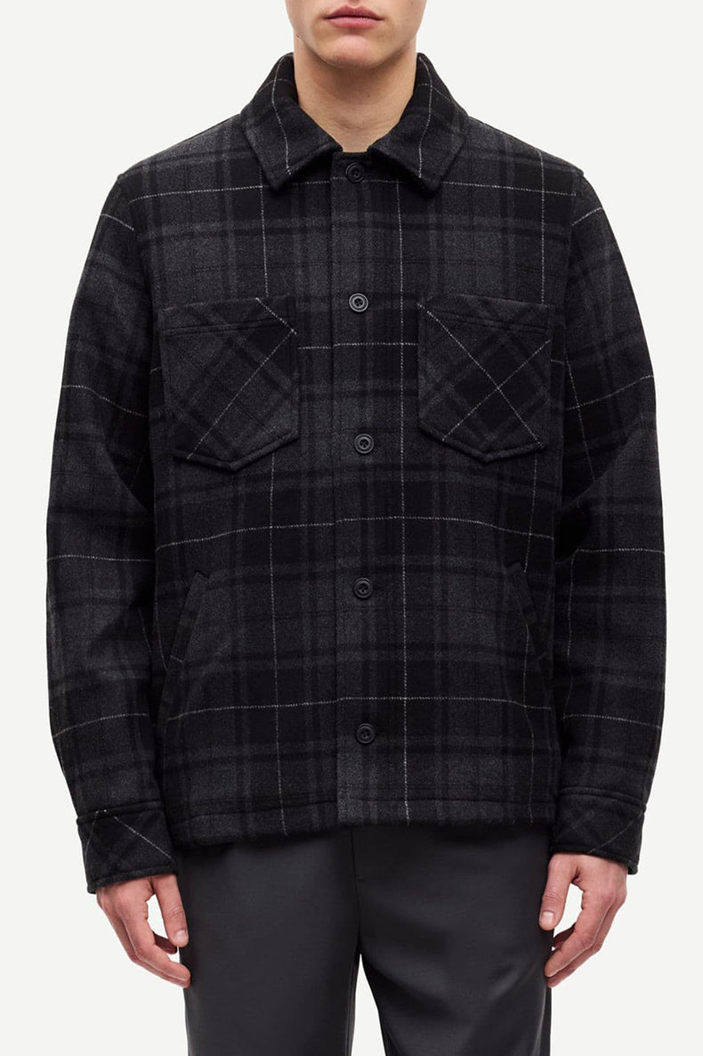 Samsøe Samsøe Black Check Pally Shirt Jacket