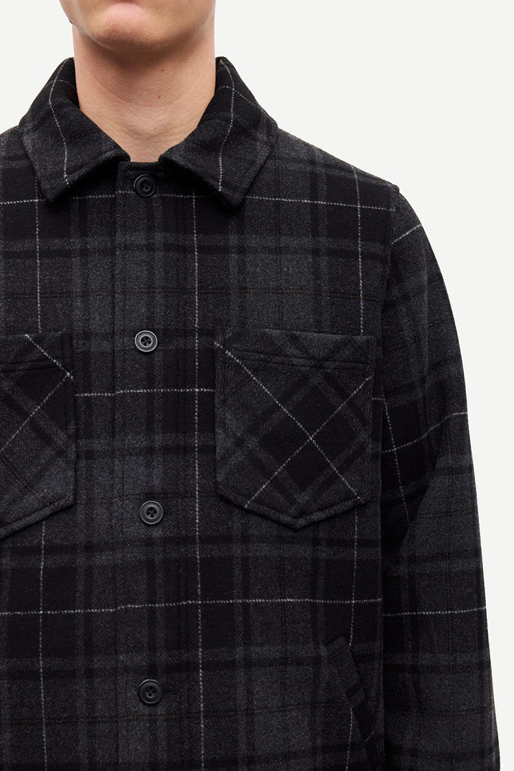 Samsøe Samsøe Black Check Pally Shirt Jacket