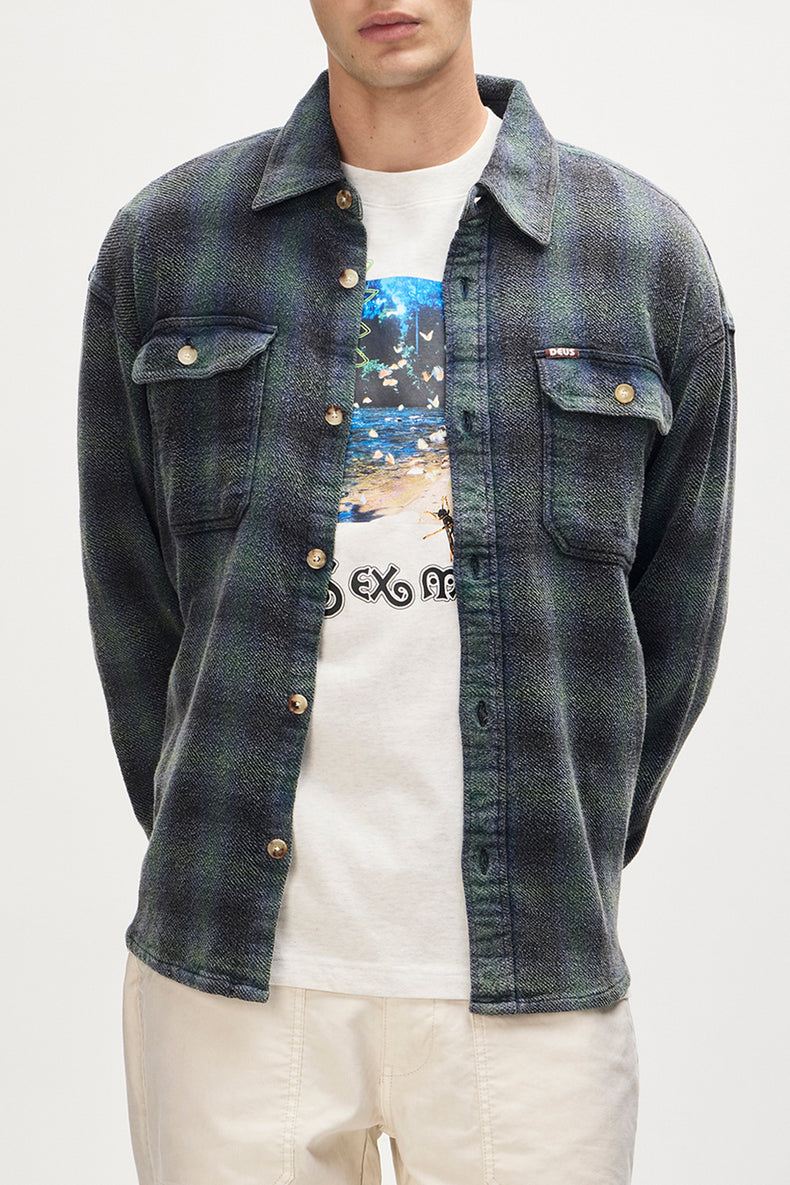 Deus Ex Machina Black Too Busy To Work Check Shirt