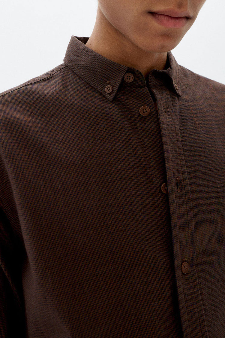 Thinking Mu Navy Oak Microchecks Ant Shirt