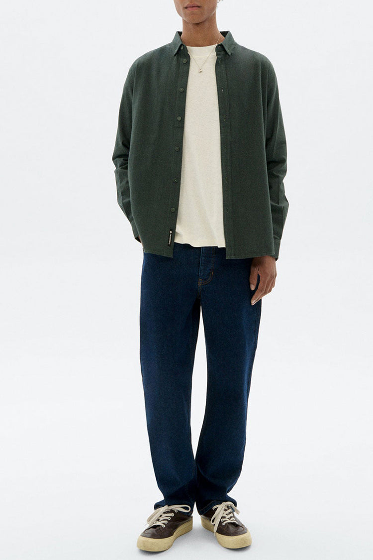 Thinking Mu Navy Dark Green Microchecks Ant Shirt