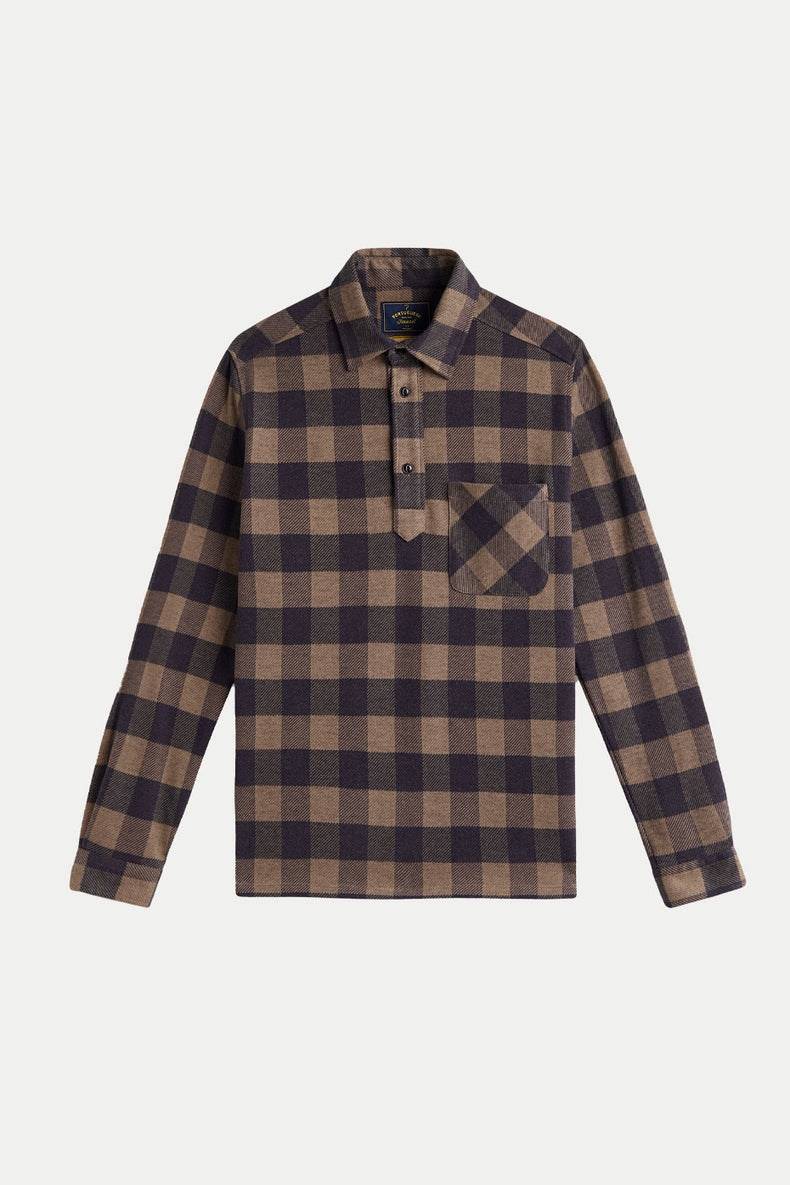 Portuguese Flannel Navy Altitude Popover Shirt