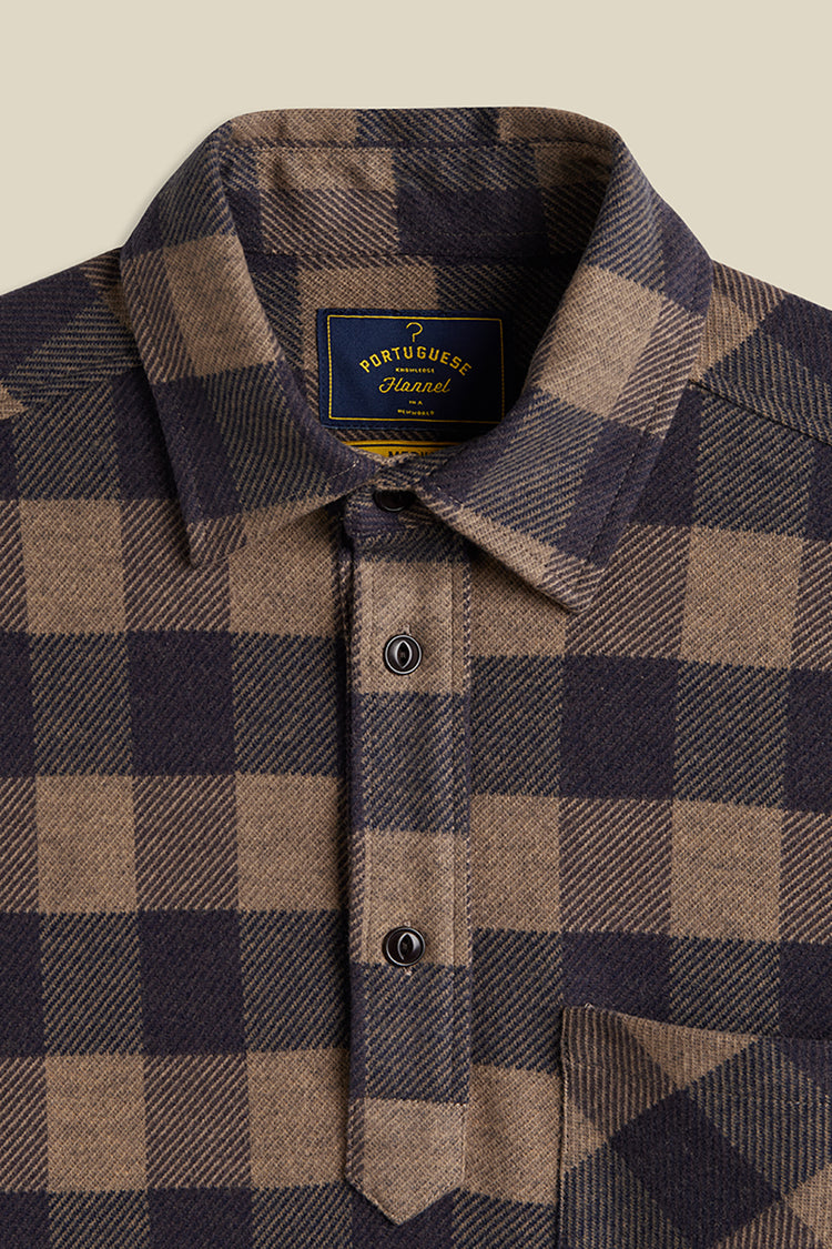 Portuguese Flannel Navy Altitude Popover Shirt