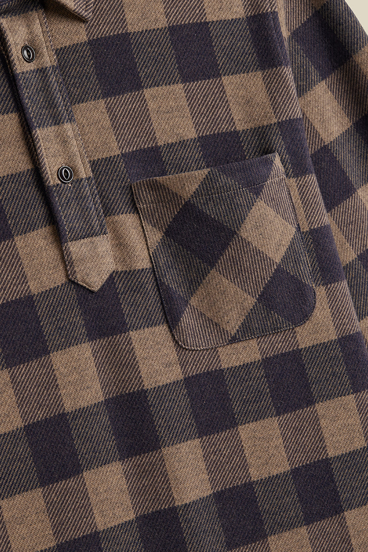 Portuguese Flannel Navy Altitude Popover Shirt