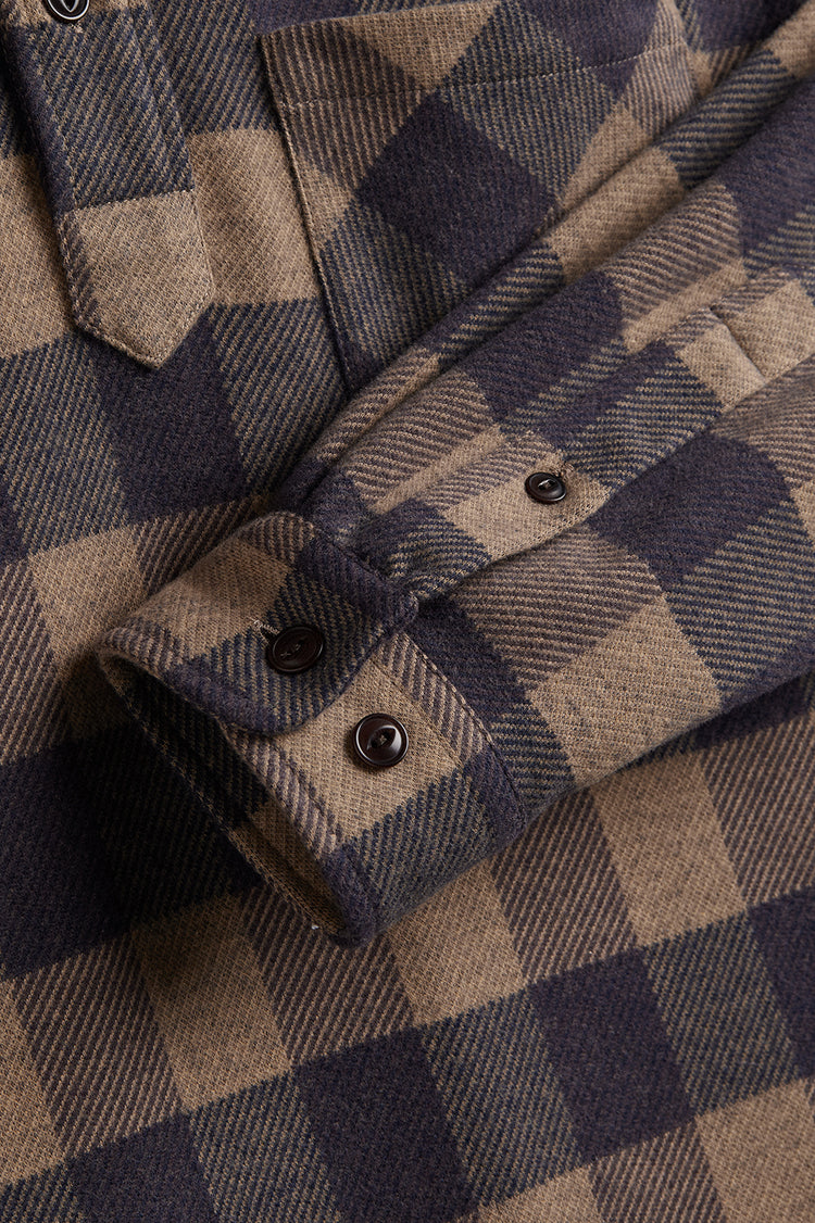 Portuguese Flannel Navy Altitude Popover Shirt