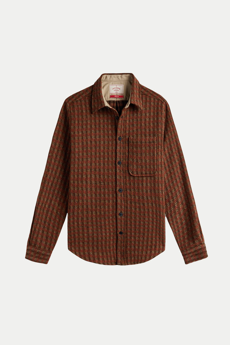 Portuguese Flannel Brown Merino Tweed Overshirt